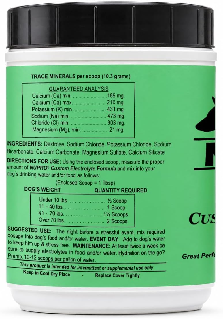 NUPRO Custom Electrolytes for Dogs - Hydration Support for Active and Working Dogs - görsel 3