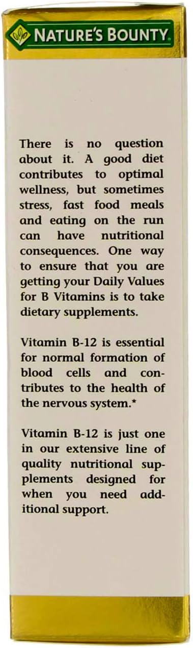 Nature's Bounty B-12 5000 mcg Sublingual Liquid Energy Health 60 ml (Pack of 4)