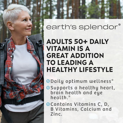 Earth's Splendor Adults 50+ Daily Vitamin - Overall Wellness Support, Daily Nutrients, 120-Day Supply