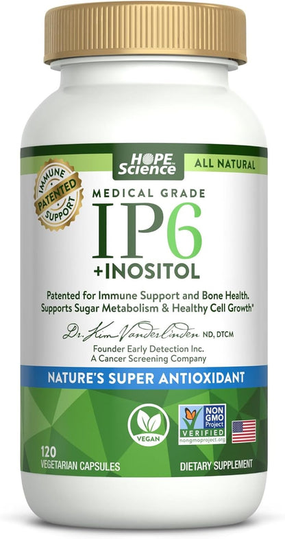 Active Again Hope Science IP6 Inositol 120 Capsules – Whole Body Immune & Antioxidant Support with Nature's Most Potent Antioxidant