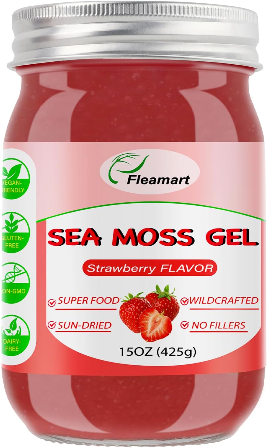 Fleamart Sea Moss Gel – Wildcrafted Irish Sea Moss Gel, Non-GMO, Elderberry Flavour, 15 oz - görsel 9