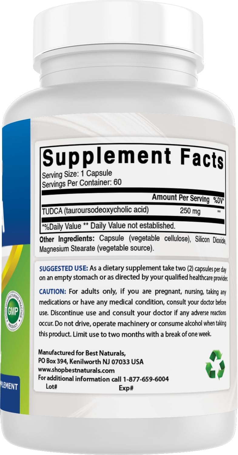 Best Naturals TUDCA 250mg - 60 Vegetarian Capsules - görsel 6