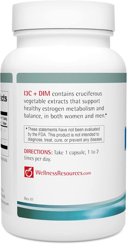 Wellness Resources I3C + DIM: Oestrogen Metabolism & Detoxification Support (60 Capsules)