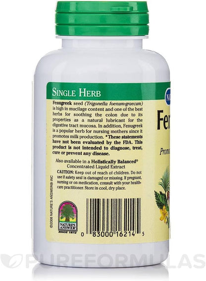 Fenugreek Seed Nature's Answer 90 Caps