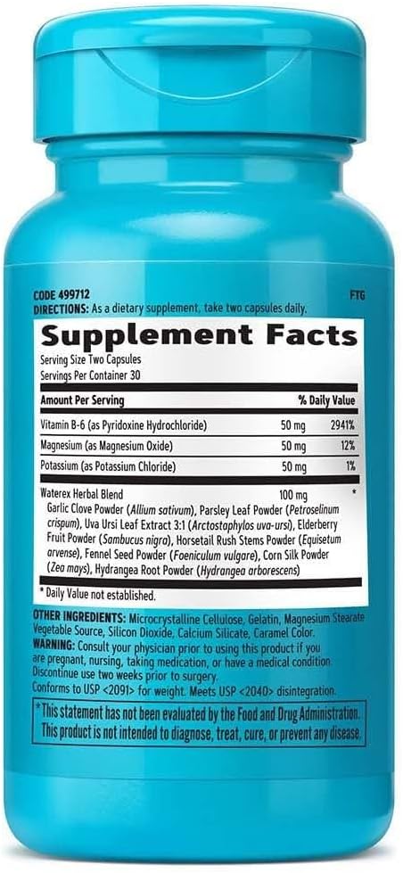 GNC Total Lean Waterex, Water Balance Support with Electrolytes, 60 Capsules - görsel 2