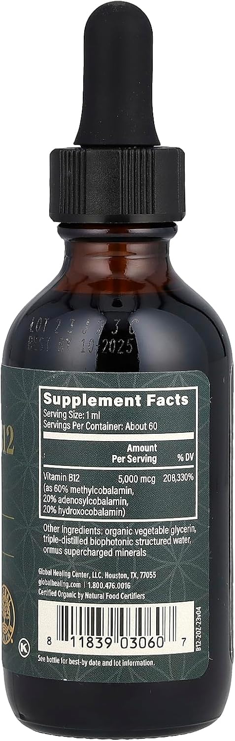Global Healing Vitamin B12 Dropper, 2 fl oz - görsel 2