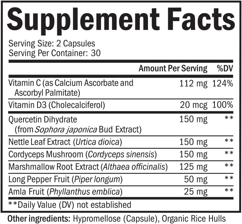 BioSchwartz Lung Detox – Respiratory & Immune Support with Quercetin, Vitamin D & Cordyceps, 60 Capsules - görsel 3