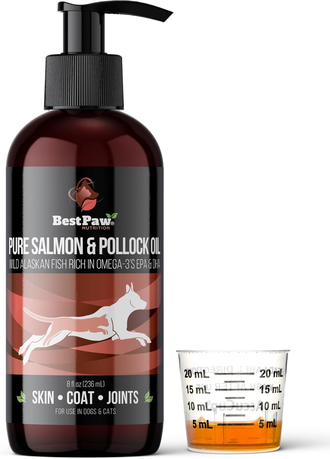 Wild Alaskan Salmon Oil for Dogs | Liquid Omega-3 with Pump | 240 ml - görsel 1