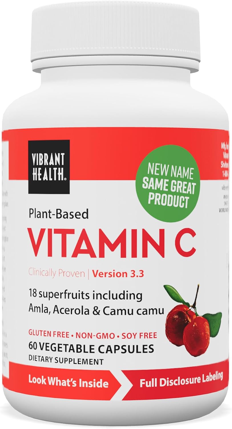Vibrant Health Super Natural C, 120 mg / 1600 ORAC, Capsules, 60 Count – Image 1