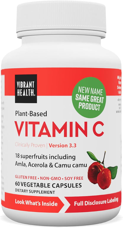 Vibrant Health Super Natural C, 120 mg / 1600 ORAC, Capsules, 60 Count – Image 1