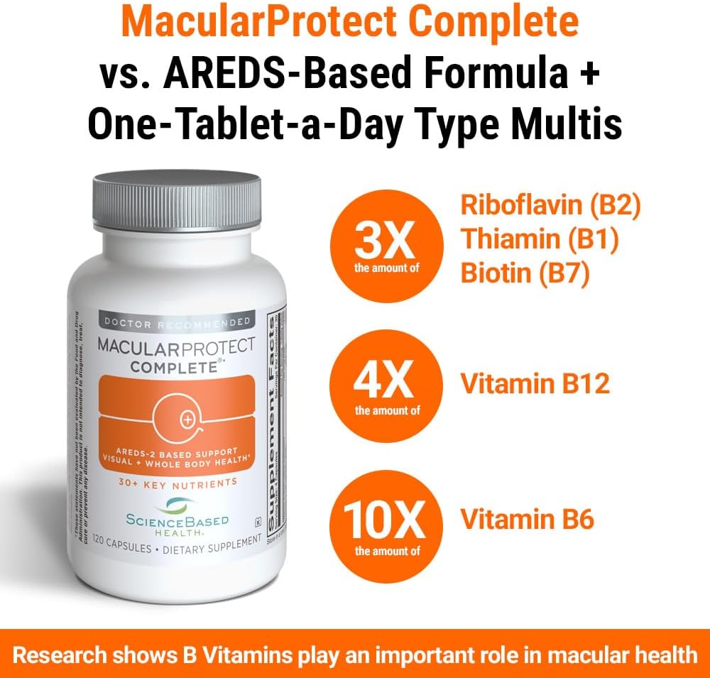ScienceBased Health MacularProtect Complete – AREDS 2 Eye Health Food Supplement & Daily Multivitamin – 120 Capsules - görsel 7
