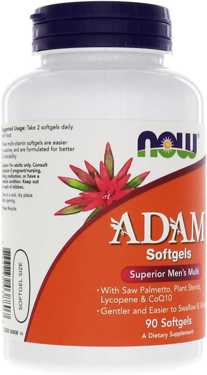 NOW Foods Adam Men's Multivitamin 90 Softgels (Pack of 2)