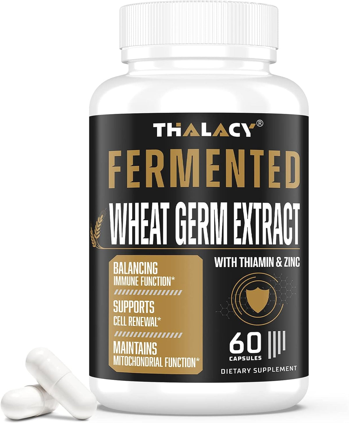 Thalacy Spermidine 13mg + Zinc – Wheat Germ Extract Capsules for Healthy Ageing & Cell Renewal, 60 Count - görsel 1