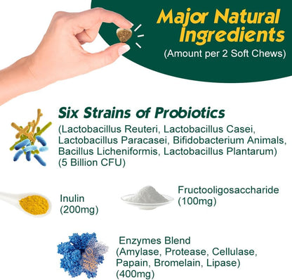 PetriMins Advanced Probiotic for Dogs, Digestive and Immune Support, 90 Chews, Chicken Flavour