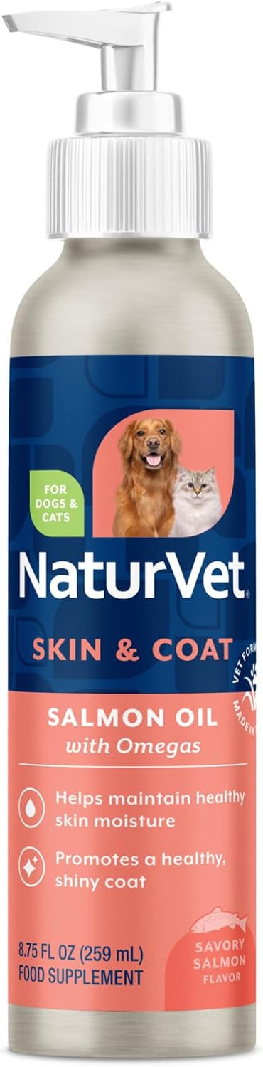 NaturVet Salmon Oil Skin & Coat Plus Omegas for Dogs & Cats (250 ml) - görsel 1