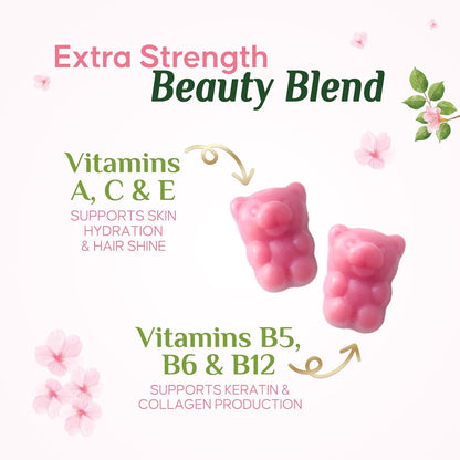 Biotin 5000 mcg Gummies for Hair, Skin & Nails – Extra Strength