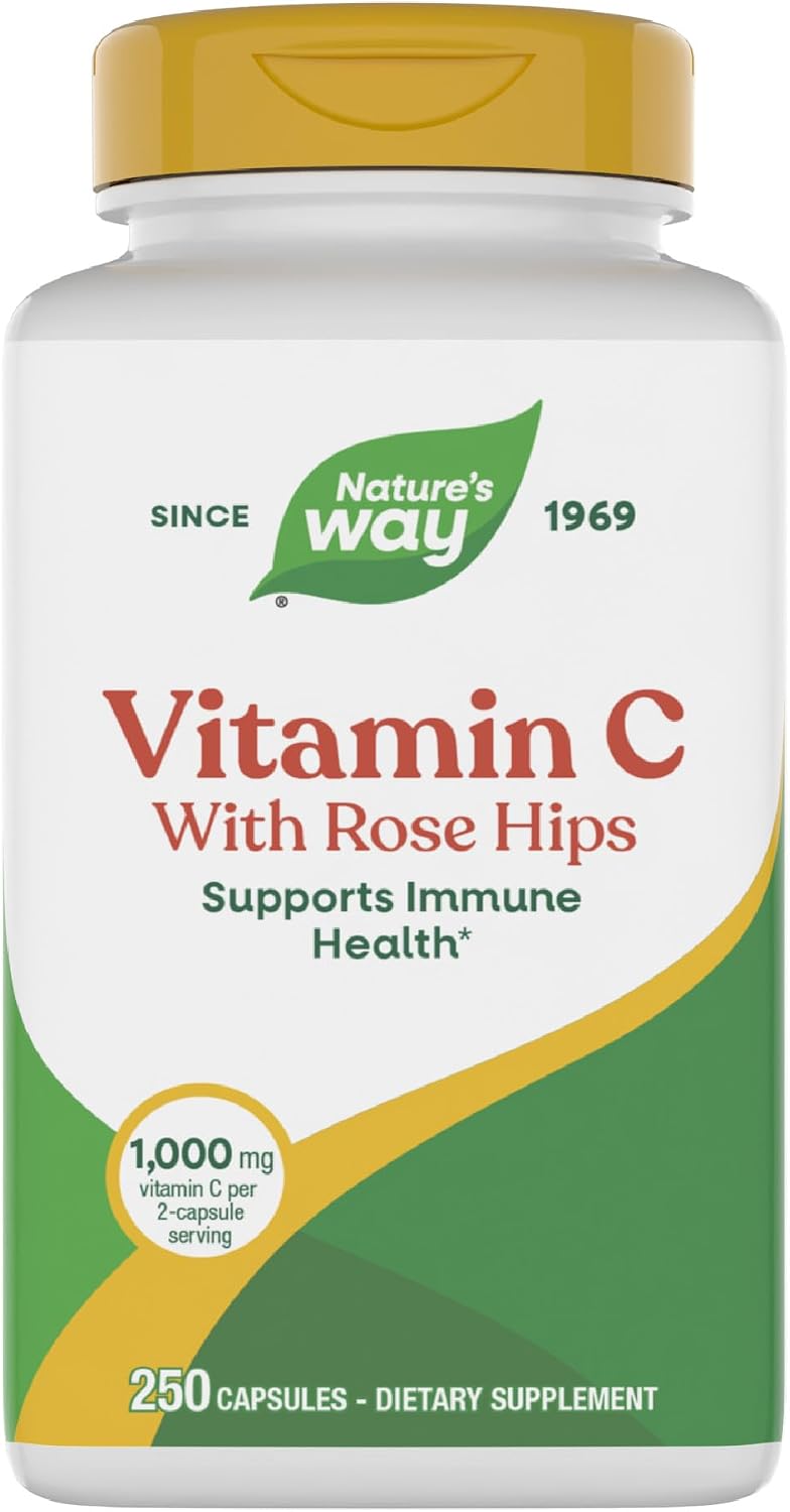 Nature's Way Vitamin C with Rose Hips, 1000 mg, 250 Capsules - görsel 1