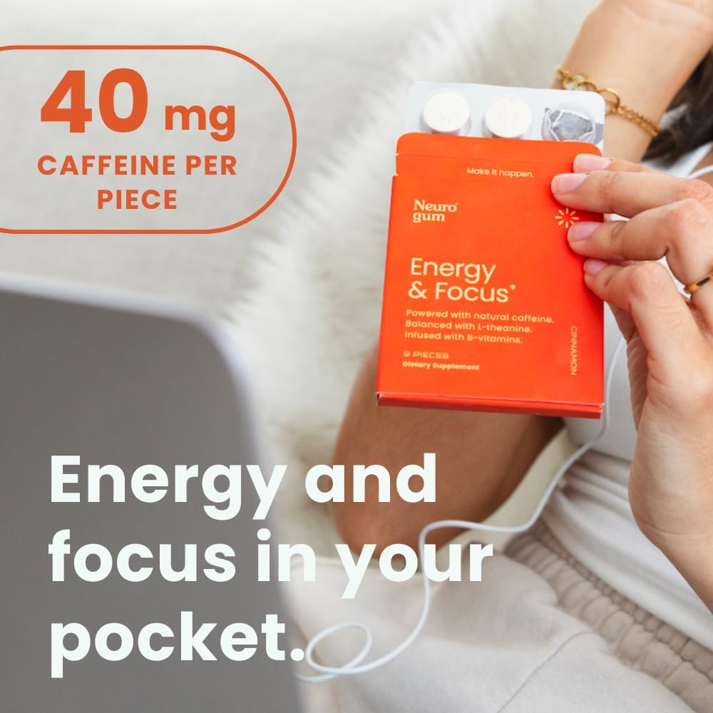 NeuroGum Energy & Focus, Cinnamon, 12 Packs, 9 Pieces Each - görsel 6