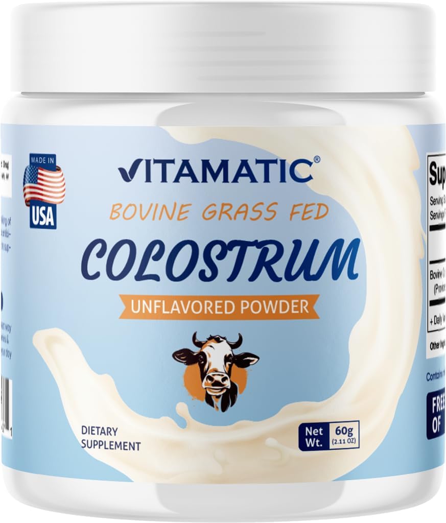 Vitamatic Bovine Colostrum 30% IgG Powder - Gut Health, Immune Support, Muscle Recovery - 60g (30 Servings, Unflavoured) - görsel 1