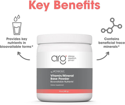 Metabolic Maintenance Vitamin Mineral Base Powder - Comprehensive Multivitamin Powder - Active B Vitamins & Chelated Minerals - High Absorption Nutritional Support - 60 Servings - 11 oz (312 g)