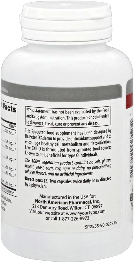 D'Adamo Personalised Nutrition - Live Cell O 90 vcaps - görsel 3