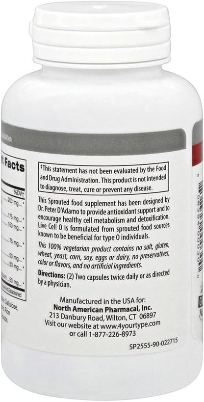 D'Adamo Personalised Nutrition - Live Cell O 90 vcaps