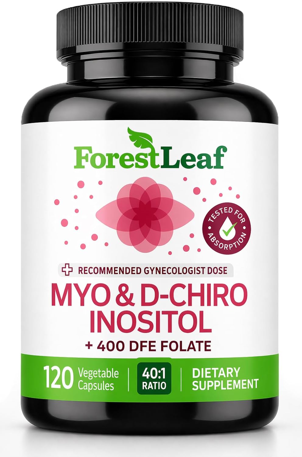 Myo-Inositol & D-Chiro Inositol Supplement for Women's Health | 40:1 Ratio | Supports Ovarian Function & Hormone Balance | – Image 1