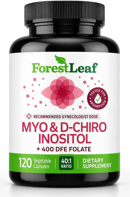 Myo-Inositol & D-Chiro Inositol Supplement for Women's Health | 40:1 Ratio | Supports Ovarian Function & Hormone Balance | – Image 1