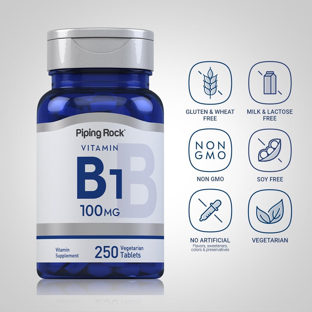 Piping Rock Vitamin B1 100mg | 250 Tablets | Thiamine Supplement - görsel 3