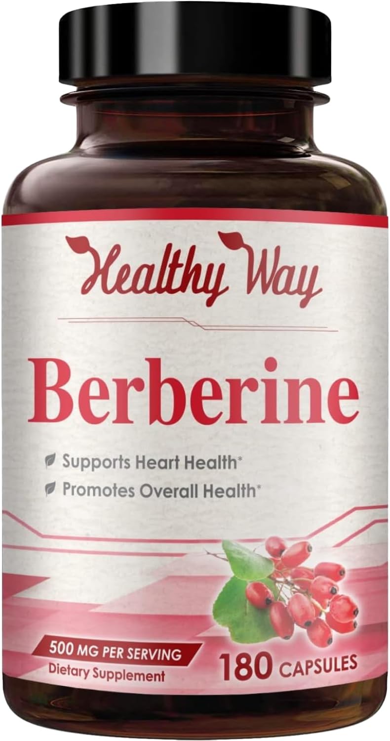 High Strength Berberine 500mg with Quercetin - Once Daily Antioxidant Supplement - Vegan, Made in USA (180 Capsules) - görsel 1