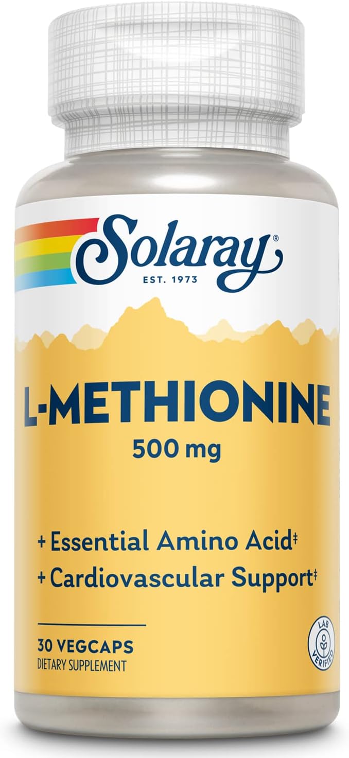 SOLARAY L-Methionine Supplement, 500 mg, 30 Capsules - görsel 1