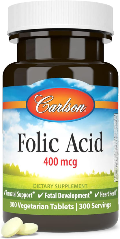 Carlson Folic Acid, 400 mcg – Antenatal Support for Foetal Development