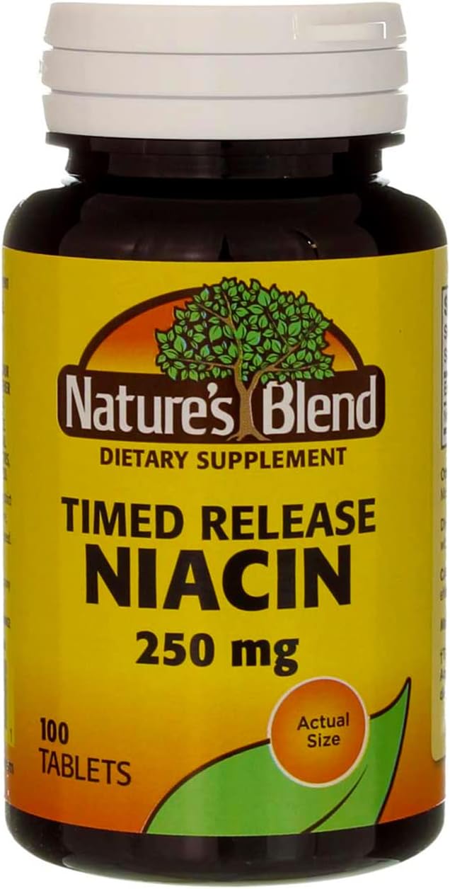 Nature's Blend Niacin Timed Release 250 mg – 100 Tablets - görsel 1