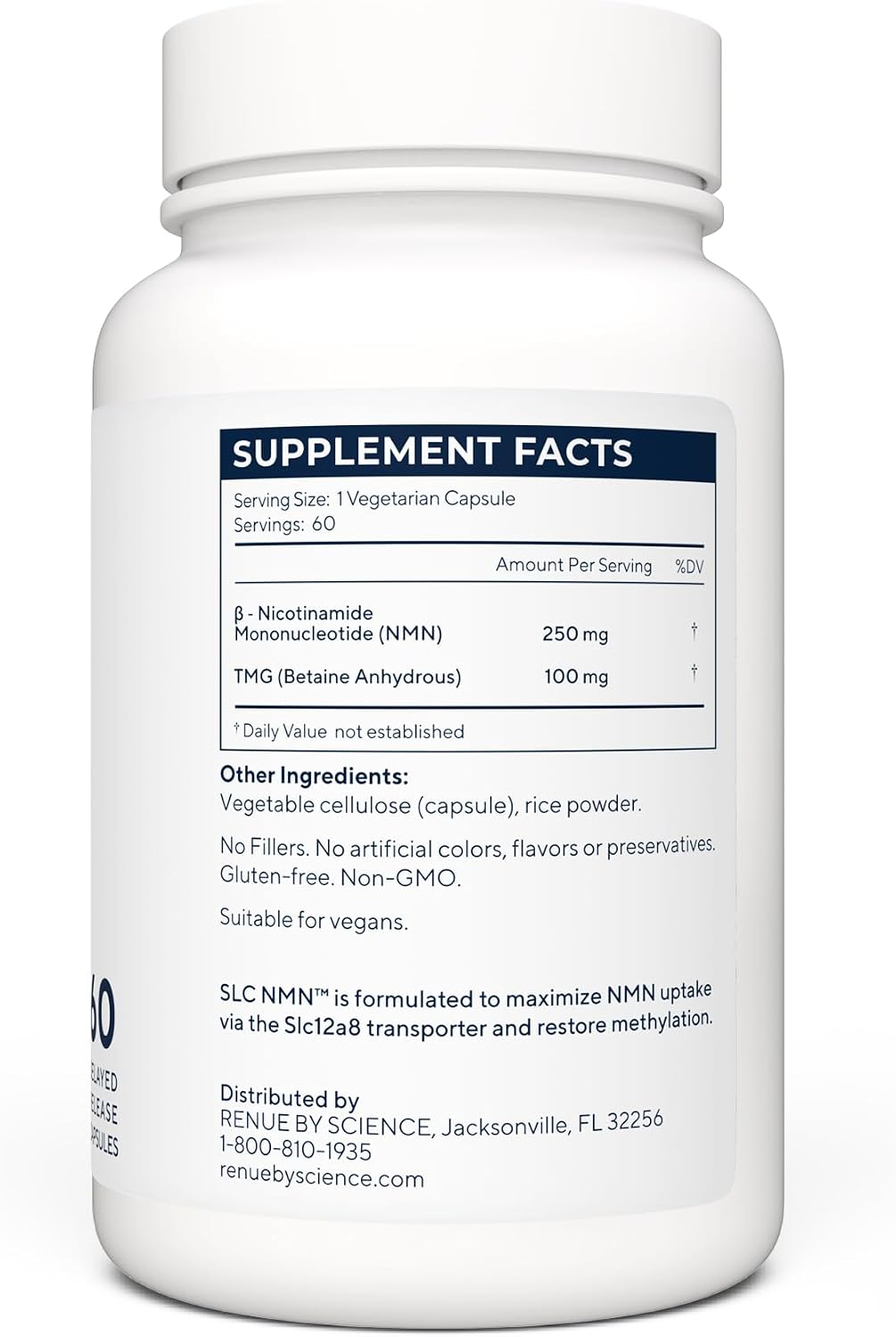 Renue By Science NMN Food Supplement - 60 SLC Enteric Capsules, 250mg per Serving - görsel 3