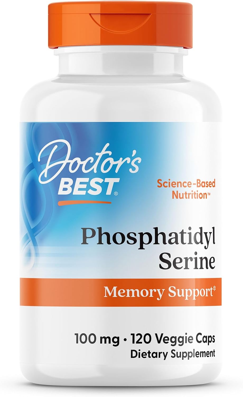 Doctor's Best Phosphatidylserine Supplement 100 mg - Phosphatidyl Serine Capsules for Memory & Cognitive Support, Gluten Free, Vegan - 120 Veg Caps - görsel 1