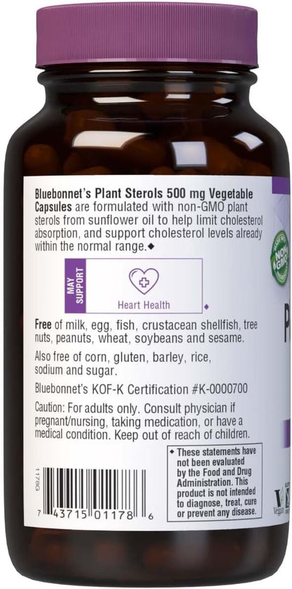 Bluebonnet Nutrition Plant Sterols 500mg – Cholesterol Support Supplement for Men and Women