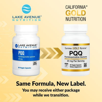 Lake Avenue Nutrition PQQ, Pyrroloquinoline Quinone, 20 mg, 60 Vegetarian Capsules