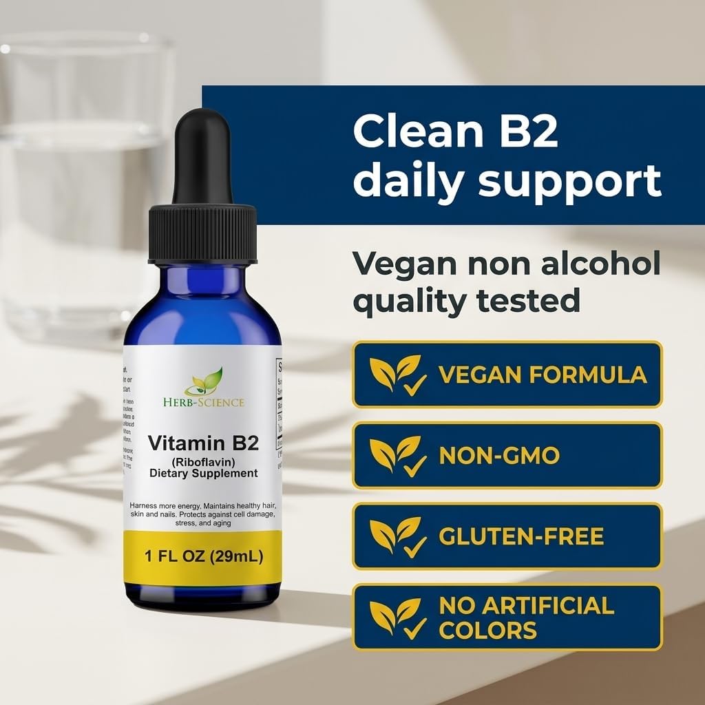 Vitamin B2 (Riboflavin) Liquid Drops – Non-Alcoholic, Vegan, 30 ml - görsel 5
