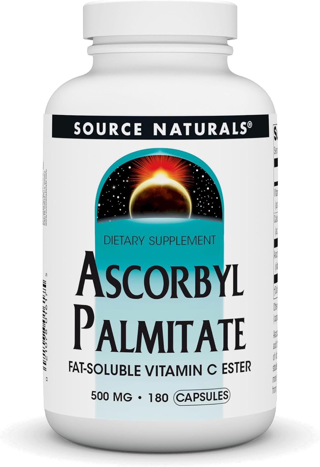 Source Naturals Ascorbyl Palmitate 500mg Fat-Soluble Vitamin C Ester Supplement – 180 Capsules - görsel 1