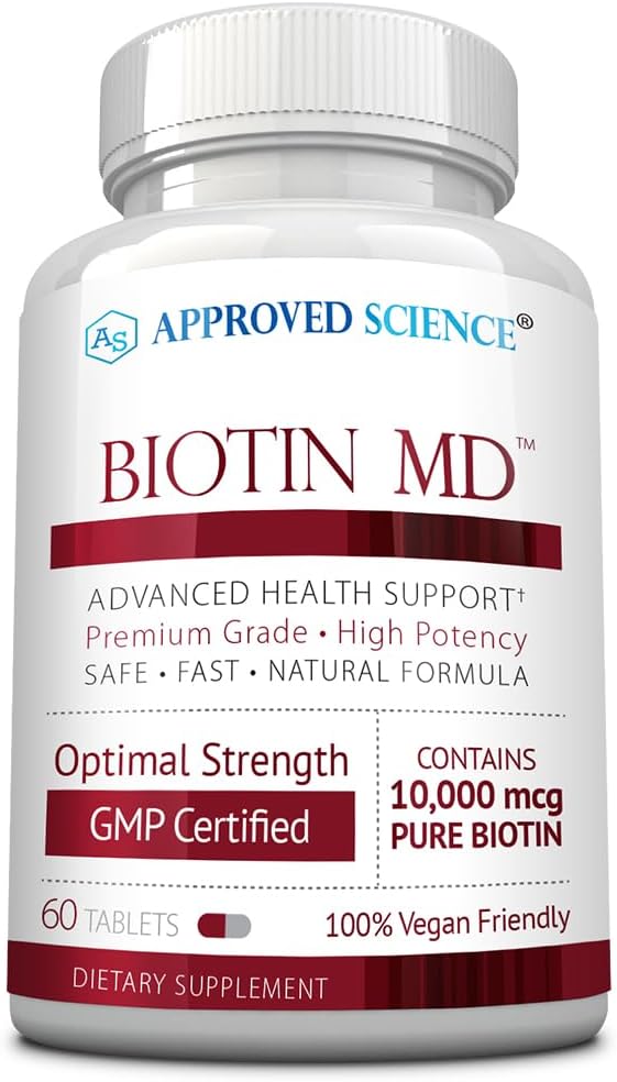 Approved Science Biotin MD – 10,000mcg Biotin per Serving – 180 Vegan Tablets - görsel 7