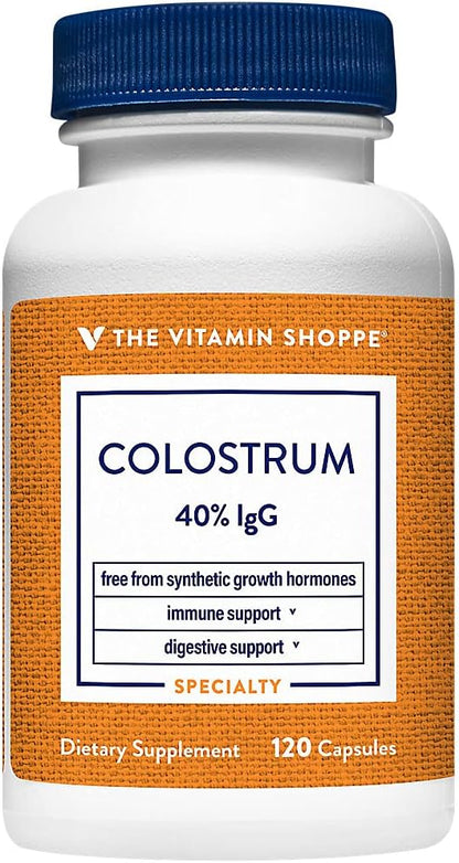 The Vitamin Shoppe Colostrum 40% IgG – Immune Support Food Supplement (120 Capsules)