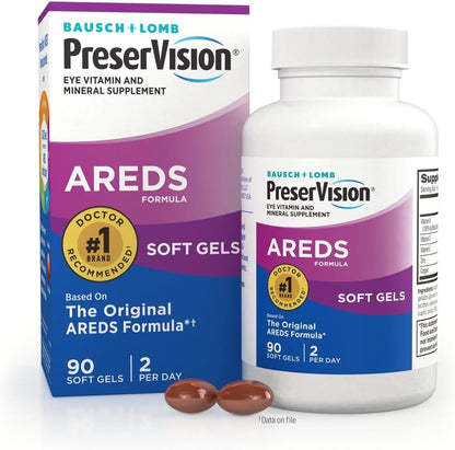 PreserVision AREDS Eye Vitamins | Multivitamin for Eye Health | 90 Soft gel capsules