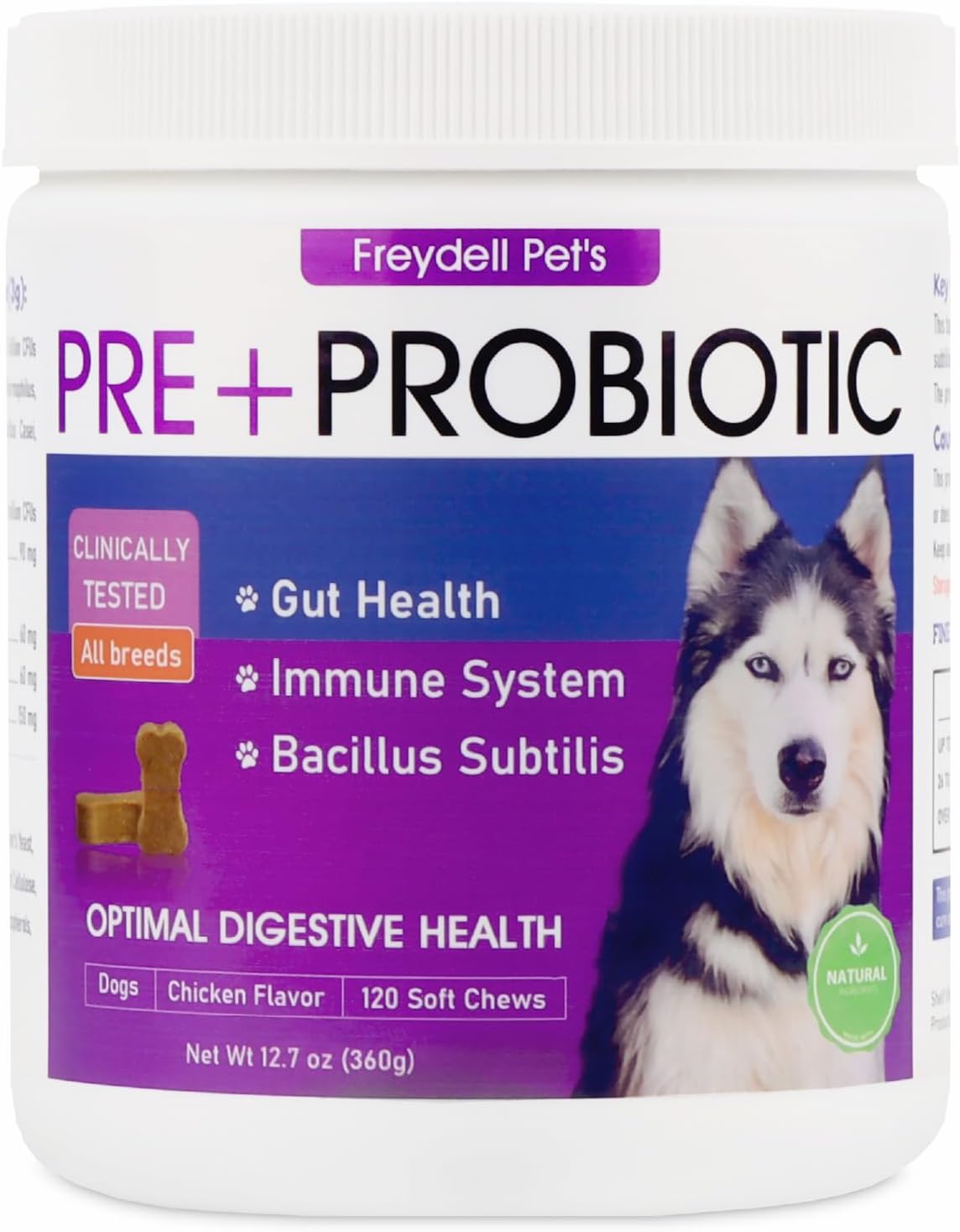 Freydell Pets Probiotics for Dogs – Digestive Enzymes, Prebiotics & Fibre Soft Chews – 120 Chews - görsel 1
