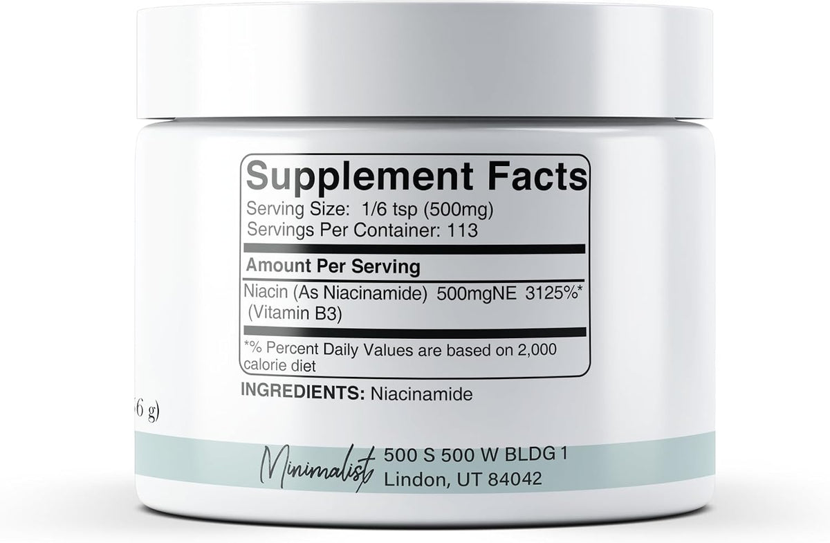 Minimalist Niacinamide Powder (56 g), Flush-Free Vitamin B3 Supplement - görsel 3