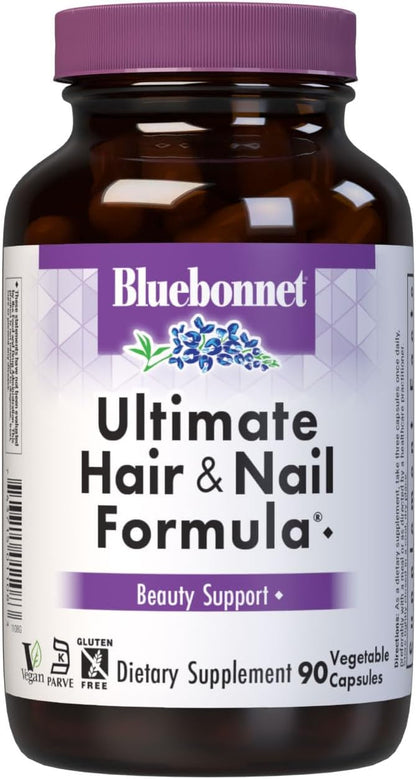 Bluebonnet Nutrition Ultimate Hair and Nail Formula, Vitamins, Minerals and Specialty Nutrients for Beauty from Within, 60 Vegetable Capsules