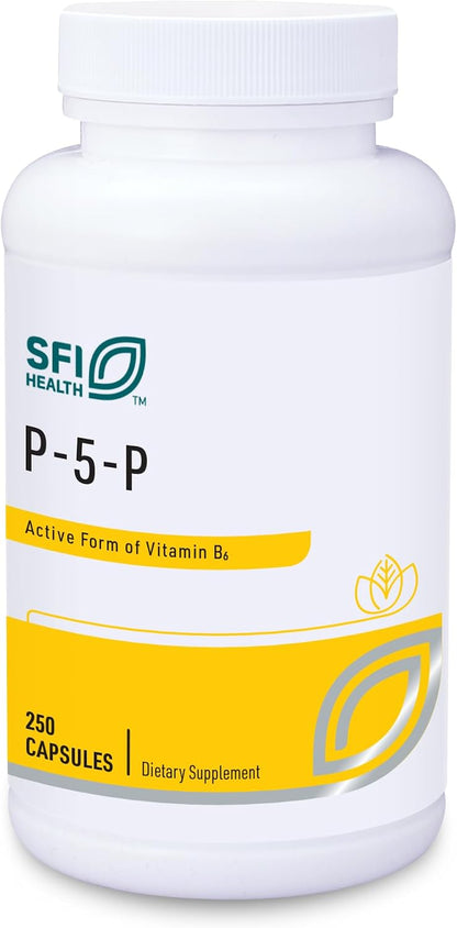 Klaire Labs SFI Health P-5-P - 30 mg Bioactive Vitamin B6 (Pyridoxal-5-Phosphate) - Hypoallergenic - 100 Capsules