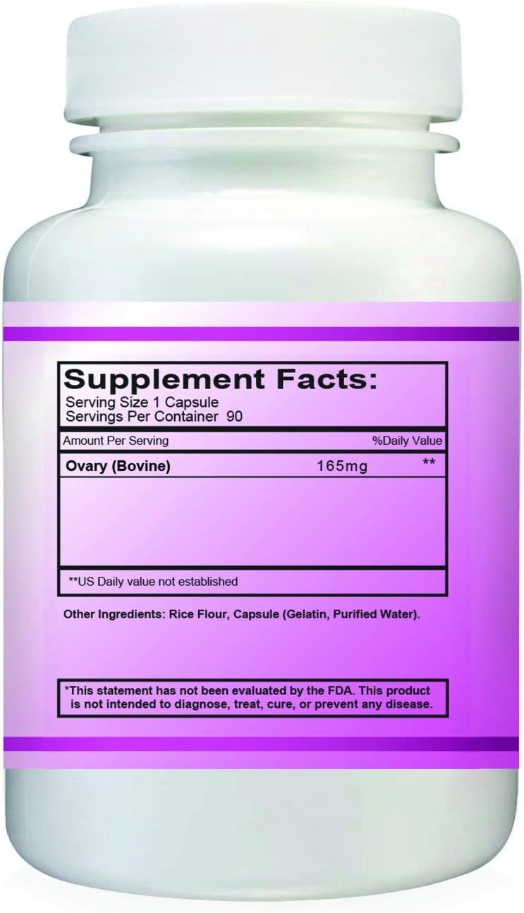 Simply Raw Ovary Glandular – Raw Bovine Ovarian Glandular for Women's Hormonal Support (90 Capsules) - görsel 2
