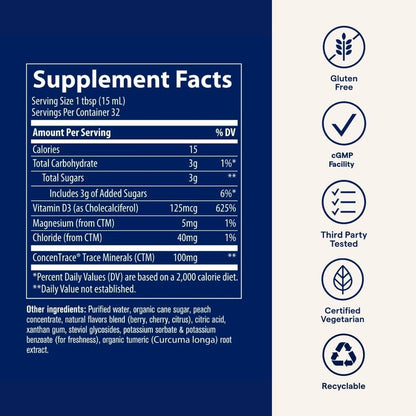 Trace Minerals Liquid Vitamin D3 with Ionic Trace Minerals, Natural Tropical Cherry, 473 ml (32 Servings)