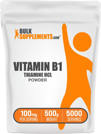 Thiamine HCl Powder - Vitamin B1 Supplement, 100mg per Serving, 500g