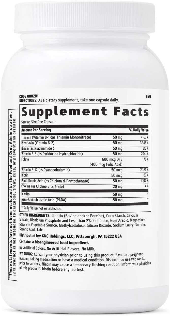 GNC B-Complex 50 – 90 Capsules - görsel 2